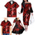 Hawaii Hula Girl Family Matching Off Shoulder Long Sleeve Dress and Hawaiian Shirt Hibiscus Hawaii Tribal Tattoo Red Version LT01 - Polynesian Pride