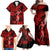 Hawaii Hula Girl Family Matching Off Shoulder Maxi Dress and Hawaiian Shirt Hibiscus Hawaii Tribal Tattoo Red Version LT01 - Polynesian Pride