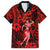 Hawaii Hula Girl Family Matching Off Shoulder Maxi Dress and Hawaiian Shirt Hibiscus Hawaii Tribal Tattoo Red Version LT01 Dad's Shirt - Short Sleeve Red - Polynesian Pride