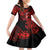 Hawaii Hula Girl Family Matching Short Sleeve Bodycon Dress and Hawaiian Shirt Hibiscus Hawaii Tribal Tattoo Red Version LT01 Daughter's Dress Red - Polynesian Pride