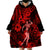 Hawaii Hula Girl Wearable Blanket Hoodie Hibiscus Hawaii Tribal Tattoo Red Version LT01 - Polynesian Pride