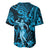 Hawaii Hula Girl Baseball Jersey Hibiscus Hawaii Tribal Tattoo Sky Blue Version LT01 - Polynesian Pride