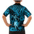 Hawaii Hula Girl Family Matching Mermaid Dress and Hawaiian Shirt Hibiscus Hawaii Tribal Tattoo Sky Blue Version LT01 - Polynesian Pride