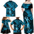 Hawaii Hula Girl Family Matching Off Shoulder Maxi Dress and Hawaiian Shirt Hibiscus Hawaii Tribal Tattoo Sky Blue Version LT01 - Polynesian Pride