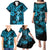 Hawaii Hula Girl Family Matching Puletasi Dress and Hawaiian Shirt Hibiscus Hawaii Tribal Tattoo Sky Blue Version LT01 - Polynesian Pride