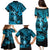 Hawaii Hula Girl Family Matching Puletasi Dress and Hawaiian Shirt Hibiscus Hawaii Tribal Tattoo Sky Blue Version LT01 - Polynesian Pride