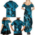 Hawaii Hula Girl Family Matching Summer Maxi Dress and Hawaiian Shirt Hibiscus Hawaii Tribal Tattoo Sky Blue Version LT01 - Polynesian Pride