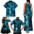 Hawaii Hula Girl Family Matching Tank Maxi Dress and Hawaiian Shirt Hibiscus Hawaii Tribal Tattoo Sky Blue Version LT01 - Polynesian Pride