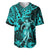 Hawaii Hula Girl Baseball Jersey Hibiscus Hawaii Tribal Tattoo Turquoise Version LT01 Turquoise - Polynesian Pride