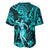 Hawaii Hula Girl Baseball Jersey Hibiscus Hawaii Tribal Tattoo Turquoise Version LT01 - Polynesian Pride