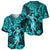 Hawaii Hula Girl Baseball Jersey Hibiscus Hawaii Tribal Tattoo Turquoise Version LT01 - Polynesian Pride