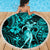 Hawaii Hula Girl Beach Blanket Hibiscus Hawaii Tribal Tattoo Turquoise Version LT01 - Wonder Print Shop