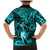 Hawaii Hula Girl Family Matching Mermaid Dress and Hawaiian Shirt Hibiscus Hawaii Tribal Tattoo Turquoise Version LT01 - Polynesian Pride