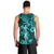 Hawaii Hula Girl Men Tank Top Hibiscus Hawaii Tribal Tattoo Turquoise Version LT01 - Polynesian Pride