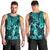 Hawaii Hula Girl Men Tank Top Hibiscus Hawaii Tribal Tattoo Turquoise Version LT01 - Polynesian Pride