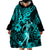 Hawaii Hula Girl Wearable Blanket Hoodie Hibiscus Hawaii Tribal Tattoo Turquoise Version LT01 - Polynesian Pride