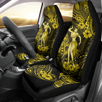 Hawaii Hula Girl Car Seat Cover Hibiscus Hawaii Tribal Tattoo Yellow Version LT01 - Polynesian Pride