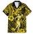 Hawaii Hula Girl Family Matching Long Sleeve Bodycon Dress and Hawaiian Shirt Hibiscus Hawaii Tribal Tattoo Yellow Version LT01 Dad's Shirt - Short Sleeve Yellow - Polynesian Pride