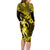 Hawaii Hula Girl Family Matching Long Sleeve Bodycon Dress and Hawaiian Shirt Hibiscus Hawaii Tribal Tattoo Yellow Version LT01 - Polynesian Pride