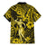 Hawaii Hula Girl Family Matching Mermaid Dress and Hawaiian Shirt Hibiscus Hawaii Tribal Tattoo Yellow Version LT01 - Polynesian Pride