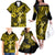 Hawaii Hula Girl Family Matching Off Shoulder Long Sleeve Dress and Hawaiian Shirt Hibiscus Hawaii Tribal Tattoo Yellow Version LT01 - Polynesian Pride