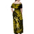 Hawaii Hula Girl Family Matching Off Shoulder Maxi Dress and Hawaiian Shirt Hibiscus Hawaii Tribal Tattoo Yellow Version LT01 - Polynesian Pride