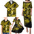 Hawaii Hula Girl Family Matching Puletasi Dress and Hawaiian Shirt Hibiscus Hawaii Tribal Tattoo Yellow Version LT01 - Polynesian Pride