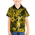 Hawaii Hula Girl Family Matching Puletasi Dress and Hawaiian Shirt Hibiscus Hawaii Tribal Tattoo Yellow Version LT01 Son's Shirt Yellow - Polynesian Pride