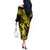 Hawaii Hula Girl Off The Shoulder Long Sleeve Dress Hibiscus Hawaii Tribal Tattoo Yellow Version LT01 - Polynesian Pride