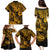 Hawaii Pineapple Family Matching Puletasi Dress and Hawaiian Shirt Paradise Flowers Pacific With Gold Polynesian Tribal LT01 - Polynesian Pride