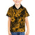 Hawaii Pineapple Family Matching Puletasi Dress and Hawaiian Shirt Paradise Flowers Pacific With Gold Polynesian Tribal LT01 Son's Shirt Gold - Polynesian Pride