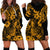 Hawaii Pineapple Hoodie Dress Paradise Flowers Pacific With Gold Polynesian Tribal LT01 - Polynesian Pride