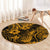 Hawaii Pineapple Round Carpet Paradise Flowers Pacific With Gold Polynesian Tribal LT01 - Polynesian Pride