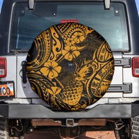 Hawaii Pineapple Spare Tire Cover Paradise Flowers Pacific With Gold Polynesian Tribal LT01 - Polynesian Pride