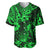 Hawaii Pineapple Baseball Jersey Paradise Flowers Pacific With Green Polynesian Tribal LT01 Green - Polynesian Pride