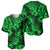 Hawaii Pineapple Baseball Jersey Paradise Flowers Pacific With Green Polynesian Tribal LT01 - Polynesian Pride