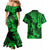 Hawaii Pineapple Couples Matching Mermaid Dress and Hawaiian Shirt Paradise Flowers Pacific With Green Polynesian Tribal LT01 - Polynesian Pride