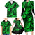 Hawaii Pineapple Family Matching Long Sleeve Bodycon Dress and Hawaiian Shirt Paradise Flowers Pacific With Green Polynesian Tribal LT01 - Polynesian Pride