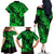 Hawaii Pineapple Family Matching Off Shoulder Long Sleeve Dress and Hawaiian Shirt Paradise Flowers Pacific With Green Polynesian Tribal LT01 - Polynesian Pride