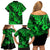 Hawaii Pineapple Family Matching Off Shoulder Short Dress and Hawaiian Shirt Paradise Flowers Pacific With Green Polynesian Tribal LT01 - Polynesian Pride