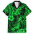 Hawaii Pineapple Family Matching Short Sleeve Bodycon Dress and Hawaiian Shirt Paradise Flowers Pacific With Green Polynesian Tribal LT01 Dad's Shirt - Short Sleeve Green - Polynesian Pride