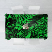 Hawaii Pineapple Tablecloth Paradise Flowers Pacific With Green Polynesian Tribal LT01 Green - Polynesian Pride