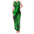 Hawaii Pineapple Tank Maxi Dress Paradise Flowers Pacific With Green Polynesian Tribal LT01 Women Green - Polynesian Pride