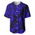 Hawaii Pineapple Baseball Jersey Paradise Flowers Pacific With Navy Blue Polynesian Tribal LT01 Blue - Polynesian Pride