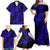 Hawaii Pineapple Family Matching Off Shoulder Maxi Dress and Hawaiian Shirt Paradise Flowers Pacific With Navy Blue Polynesian Tribal LT01 - Polynesian Pride