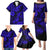 Hawaii Pineapple Family Matching Puletasi Dress and Hawaiian Shirt Paradise Flowers Pacific With Navy Blue Polynesian Tribal LT01 - Polynesian Pride