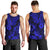 Hawaii Pineapple Men Tank Top Paradise Flowers Pacific With Navy Blue Polynesian Tribal LT01 - Polynesian Pride