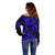 Hawaii Pineapple Off Shoulder Sweater Paradise Flowers Pacific With Navy Blue Polynesian Tribal LT01 - Polynesian Pride