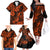 Hawaii Pineapple Family Matching Off Shoulder Long Sleeve Dress and Hawaiian Shirt Paradise Flowers Pacific With Orange Polynesian Tribal LT01 - Polynesian Pride