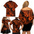 Hawaii Pineapple Family Matching Off Shoulder Short Dress and Hawaiian Shirt Paradise Flowers Pacific With Orange Polynesian Tribal LT01 - Polynesian Pride